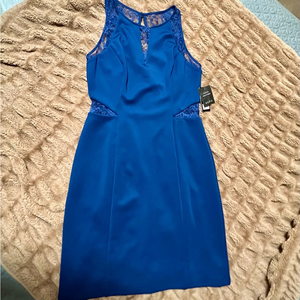 NWT! GUESS Los Angeles/Dress/Navy Blue/Size 12 w/Lace.   (from Macys)
